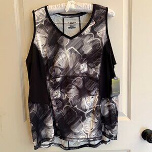 NWT TeK Gear DryTek Performance Baselayer Tank Black White High-Low Hem Size 1X